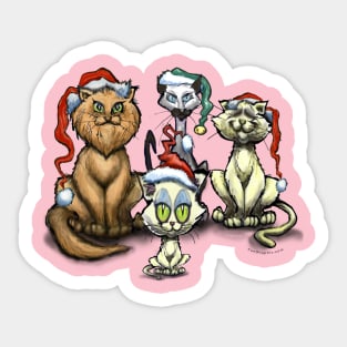 Cats in Christmas Hats Sticker